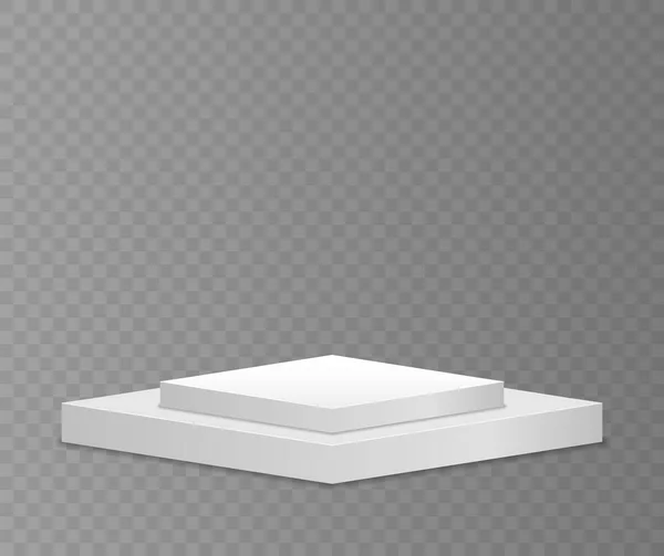 Blanco 3d podio, pedestal, plataforma, stand stage. — Vector de stock