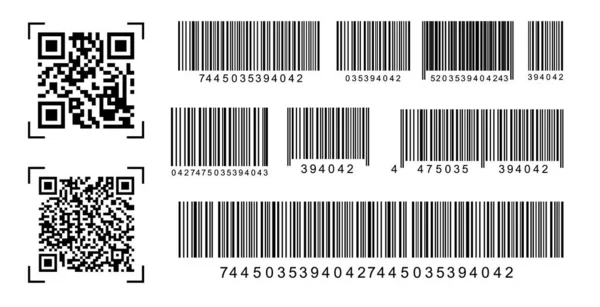 Etiqueta del código QR y escanear código de barras y marketing. —  Fotos de Stock