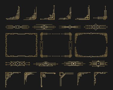 Sanat deco tarzında desenler, süsler, kaligrafi