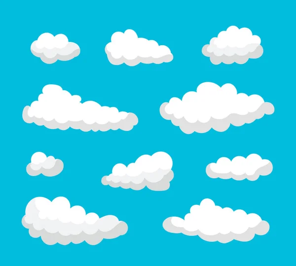 Ορισμός άσπρα σύννεφα στον γαλάζιο ουρανό. — Φωτογραφία Αρχείου