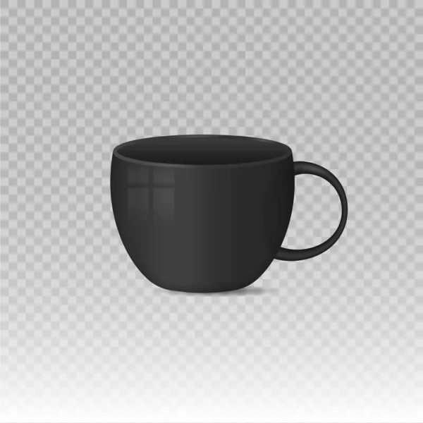 Tasses à café blanc blanc, noir réalistes. — Image vectorielle