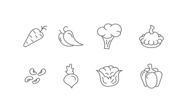 Elle çizilmiş düz sebzeler..