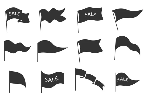 Set gray flags, banners with text Sale. — Stock Photo, Image