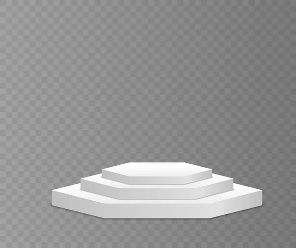 Podium blanc ou plate-forme pour la cérémonie de remise des prix. — Image vectorielle