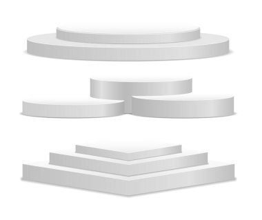 Beyaz podyum veya ödül töreni platformu.