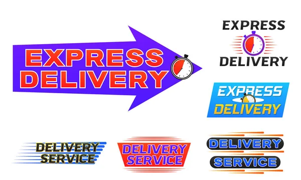 Banner mit Express-Lieferung, Symbol für schnelle Lieferung. — Stockvektor