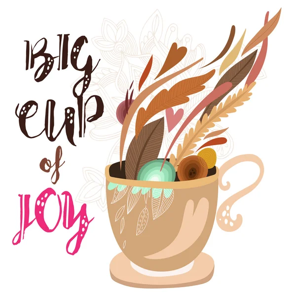 Big Cup of Joy- concept — Stock Vector