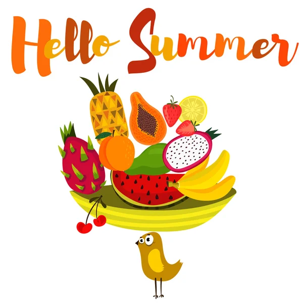 Bonjour Summer-background — Image vectorielle