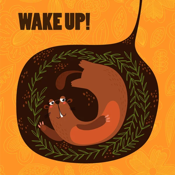 Conception Happy Groundhog Day — Image vectorielle