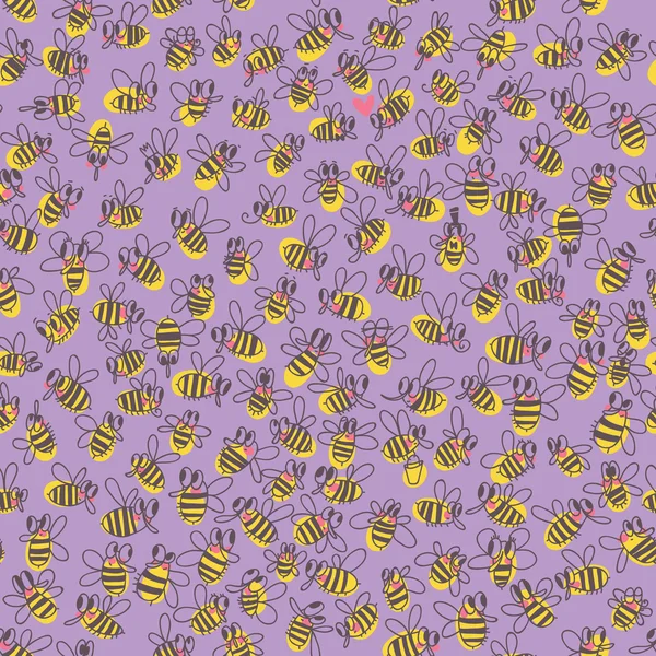 ミツバチとのシームレスなパターン. — ストックベクタ