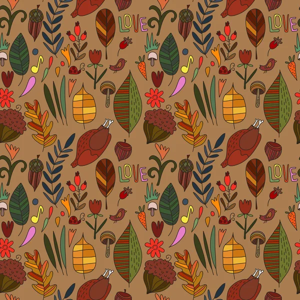 Herfst naadloos patroon — Stockvector