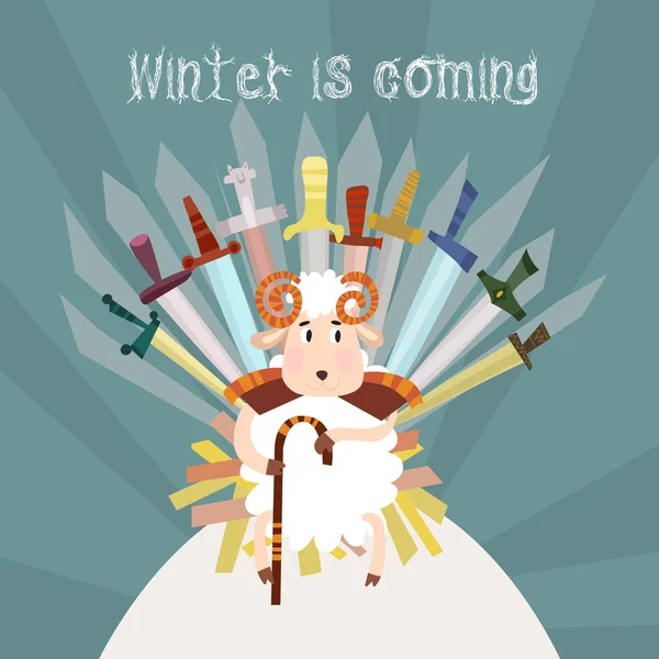 Χειμώνας είναι το επόμενους κάρτα — Διανυσματικό Αρχείο