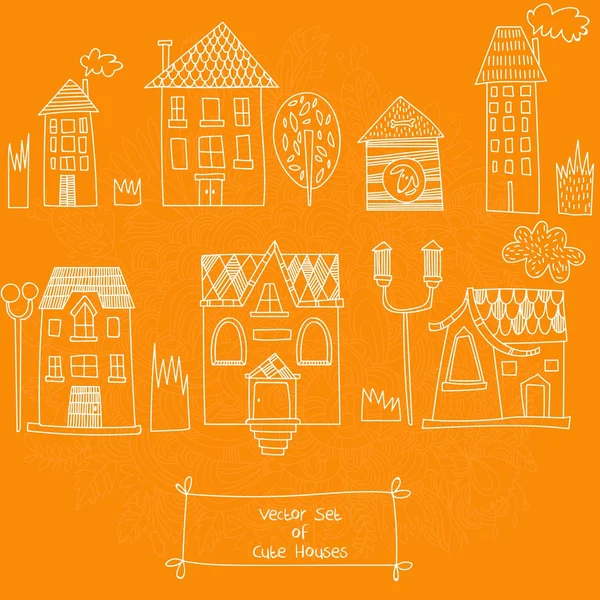 Sketches of Cute houses — Stock Vector