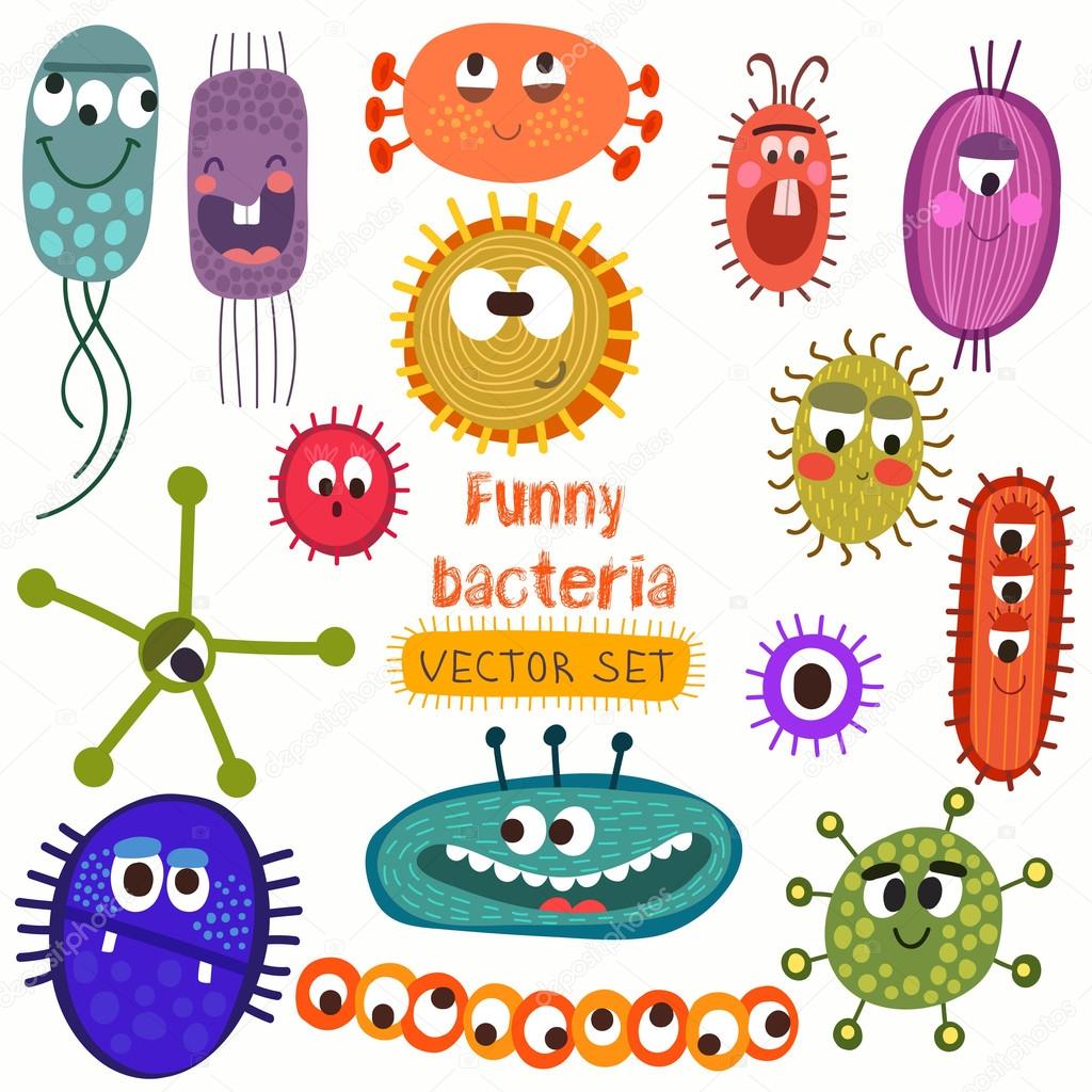 Cute bacteria set