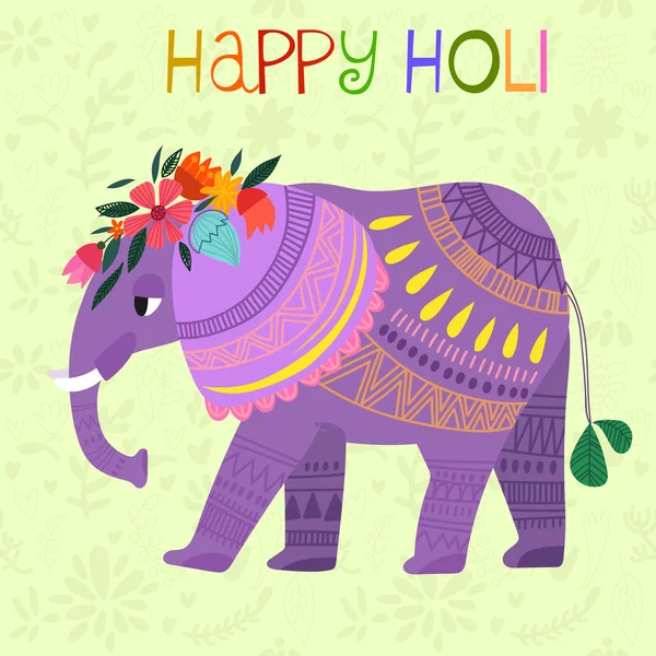 インドのお祭りホーリーのカード — ストックベクタ