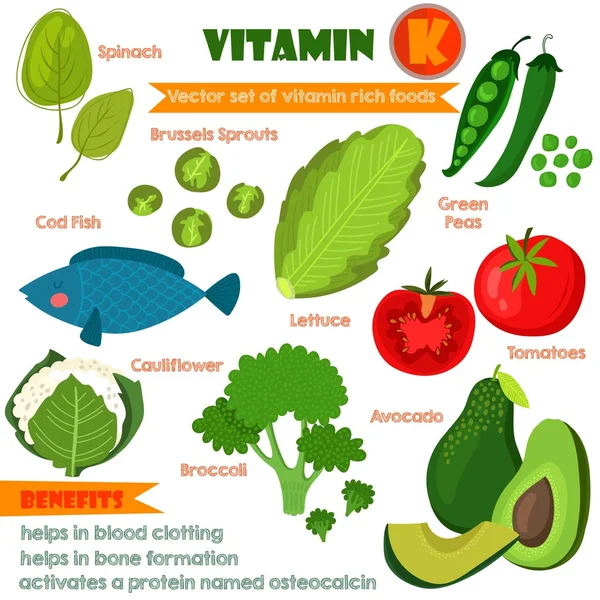 Vitamins and Minerals foods Illustrator set 12.Vector set of vit — Stok Vektör