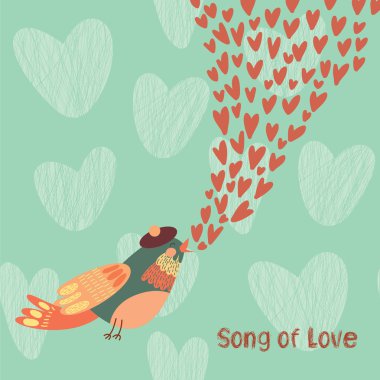 aşkın bir kuş kartıyla.