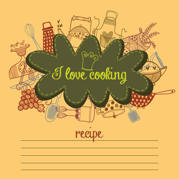 Cute recipe  card template