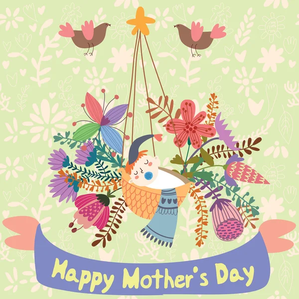 Glad mors dag - kort — Stock vektor