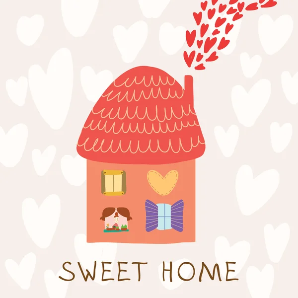 Kartkę z życzeniami. sweet home. — Wektor stockowy