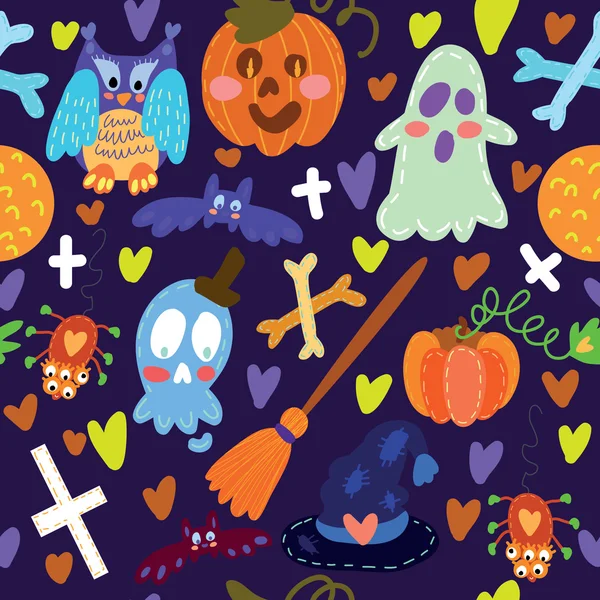 Nahtloses Muster halloween. — Stockvektor