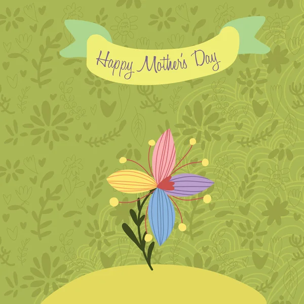 Belo cartão de saudação "Feliz dia da mãe ". — Vetor de Stock
