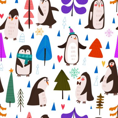 Noel ve yeni yıl karikatür desen