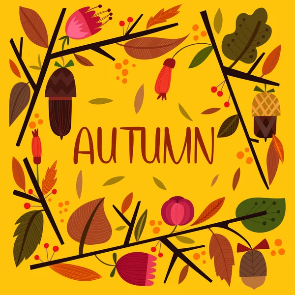 Carte d'automne Vintage — Image vectorielle