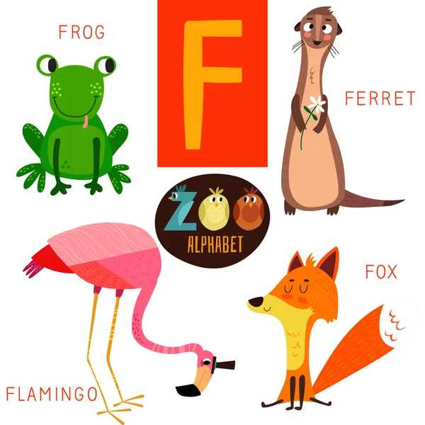Roztomilý zoo abeceda — Stockový vektor