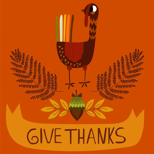 Carte pour Happy Thanksgiving — Image vectorielle