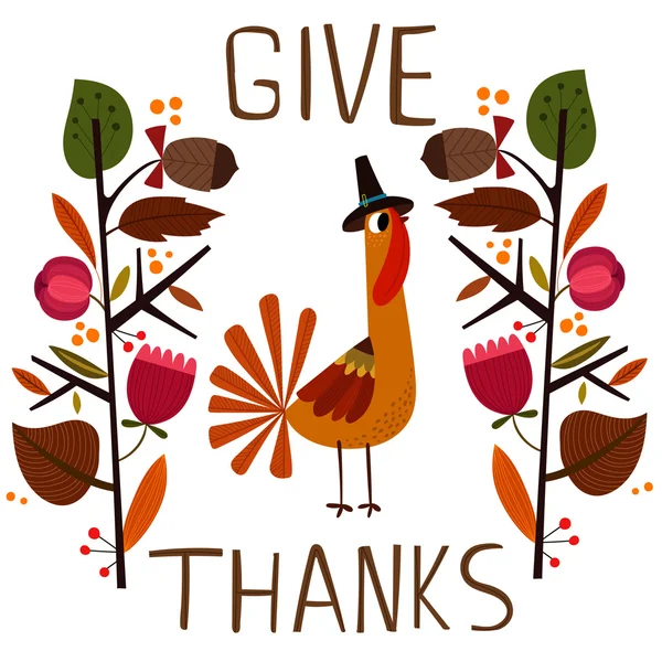 Carte pour Happy Thanksgiving — Image vectorielle