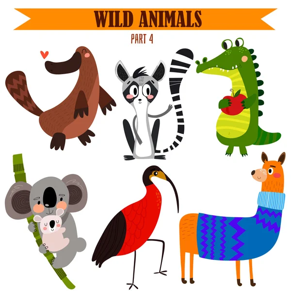 Set di animali selvatici — Vettoriale Stock