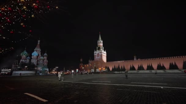 MOSCOW, RUSSIA december, 2020: red square on the eve of the new year holidays at night — Stock Video