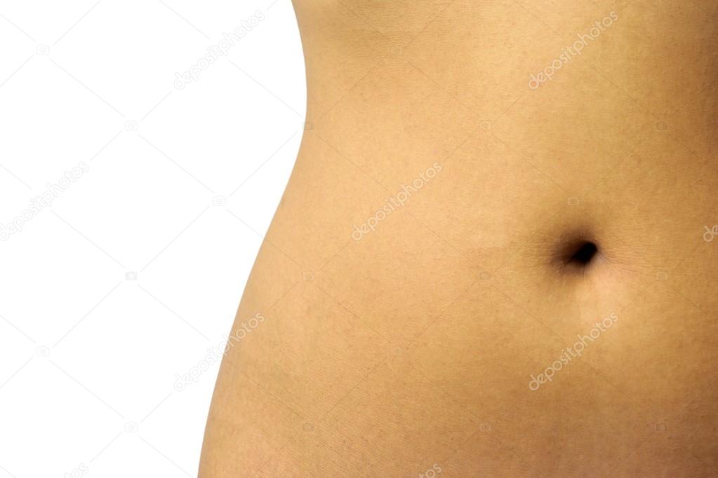 Woman belly isolated on white background