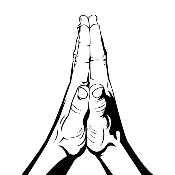 祈りを捧げる人々の手 謝罪している人の手 感謝している人の手 手を取って 人間の手だ 体の部分 感謝してる 感謝の印 — ストックベクタ
