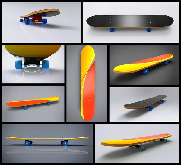 Collage de skateboard — Photo