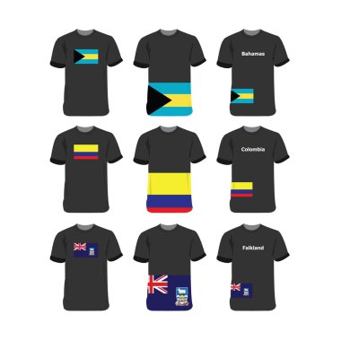 American T-Shirts for Bahamas-Colombia-Falkland