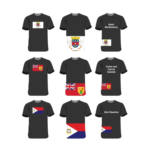 American T-Shirts for Grenada-Martinique-Puerto-Rico — Stok Vektör