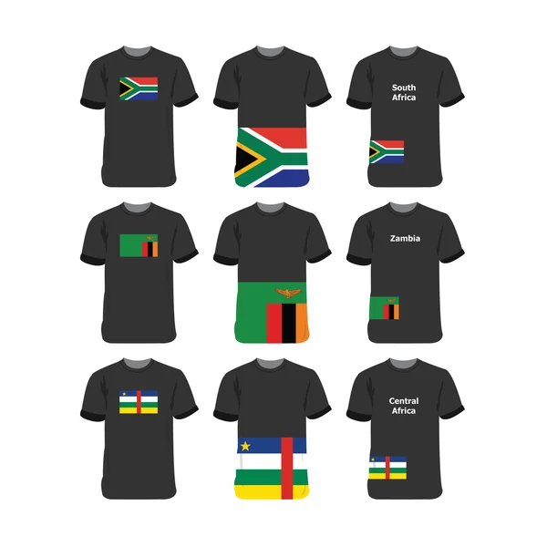 T-Shirts Africains pour Afrique du Sud-Zambie-Afrique Centrale — Image vectorielle