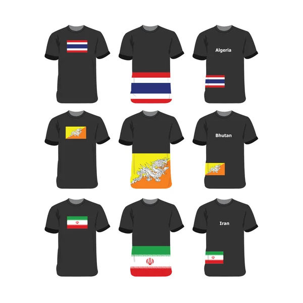 Asia and Oceania T-shirts for Algeria-Iran-Iran — 스톡 벡터