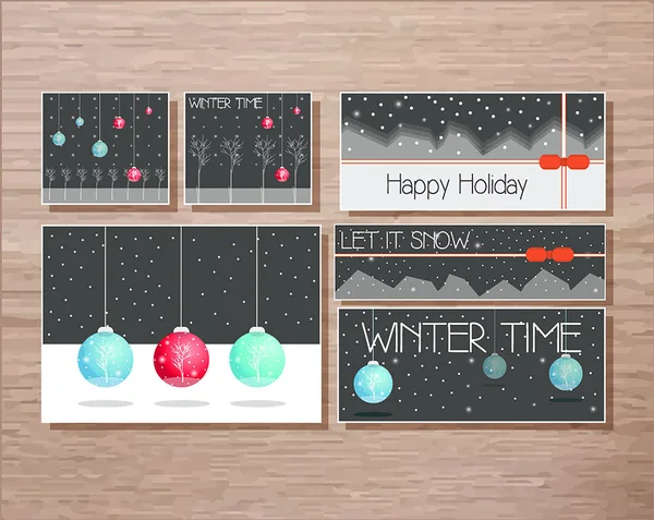 Winter holidays greeting cards Royalty Free Stock Vectors