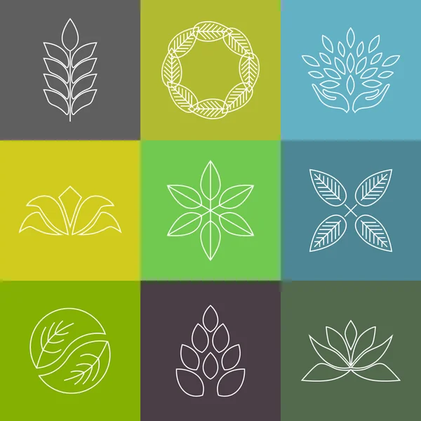 Iconos florales y diseño de logotipos Ilustraciones de stock libres de derechos