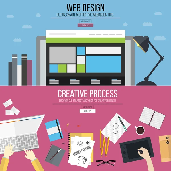 Web design and creative process Stock Illustration