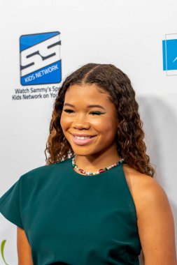 Storm Reid, 20 Ağustos 2021 'de Beverly Hilton Oteli' nde Harold ve Carole Pompa Vakfı Galasına katıldı.