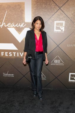 Aktris Karin Anna Cheung, 2025 Micheaux Film Festivali Altın Gecesi 'ne katıldı: One Culver, Los Angeles' ta Genç Hollywood Partisi, CA, 25 Ekim 2025