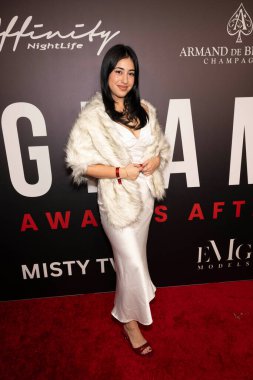 Aktris Olivia Weinstock, 1 Şubat 2026 'da SkyBar Mondrian Otel' de düzenlenen Grammy Ödülleri 'ne katıldı.