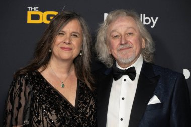 İyi sanatçı Michael Janzen ve eşi Danielle Nowak, 7 Şubat 2026 'da Beverly Hills' teki Beverly Hilton Oteli 'nde düzenlenen 78. Yıllık DGA Ödülleri törenine katıldı.