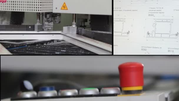 Factory for the production of plastic windows - multiscreen — Stock Footage Factory for the production of plastic windows - multiscreen Video Clip
