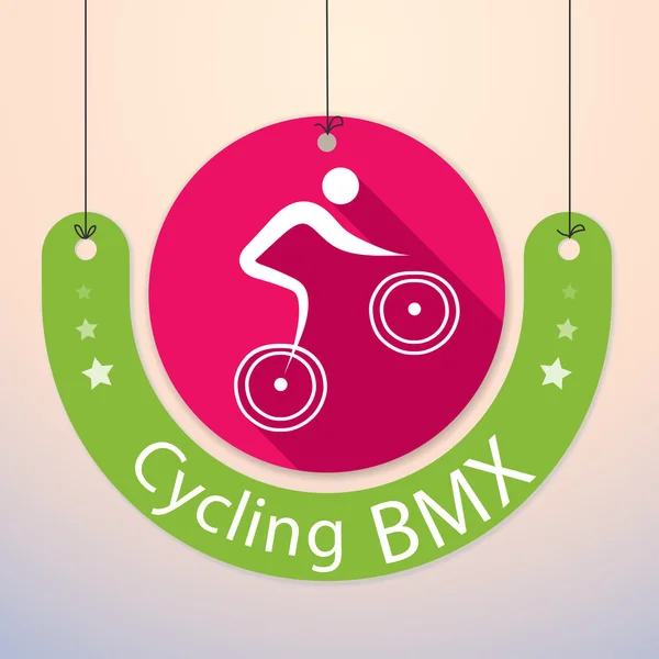BMX - renkli kağıt etiket spor için — Stok Vektör