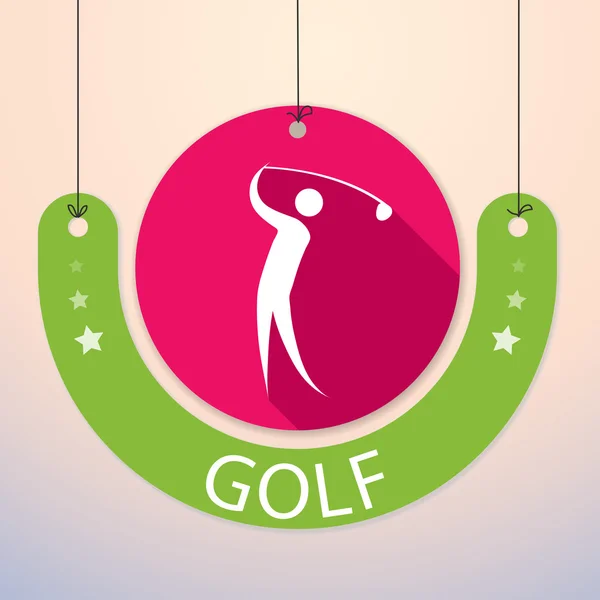 Golfe - Tag de papel colorido para esportes —  Vetores de Stock